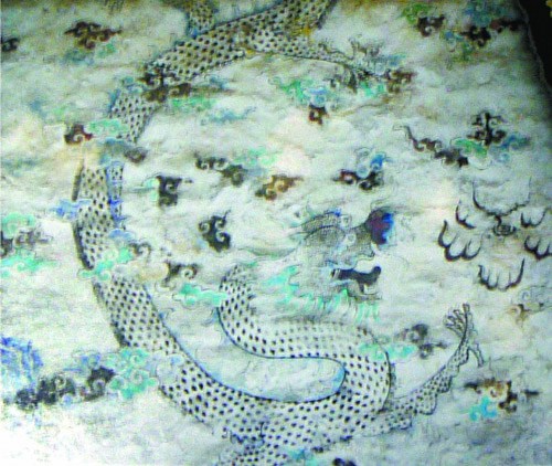 侍王府壁画上的五爪金龙
